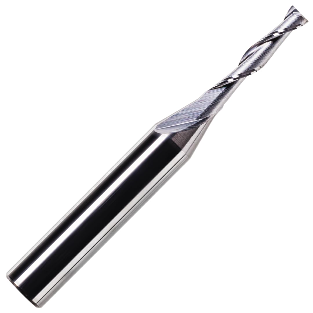 2mm x 15mm Flute x 1/4" Shank Solid Carbide Spiral 2 Flute Up Cut Router Bit for Wood, Hard Wood, PVC & Acrylic (2mm x 15mm Flute) — image 1