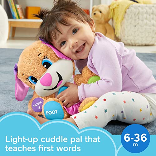 FisherPrice Plush Dog Baby Toy with Lights Music and Smart Stages