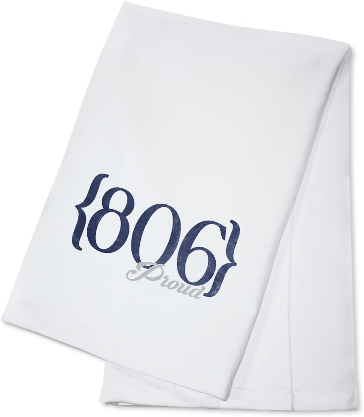 Amarillo, Texas - 806 Area Code (Blue) (100% Cotton Kitchen Towel)