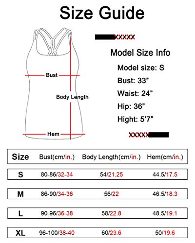 OVESPORT Sports Tank Tops for Women Bulid in Bra Workout Yoga Shirt with Removed Pads Strappy Back Fitness Activewear (BX2281, Purple, S) - Thumbnail 7