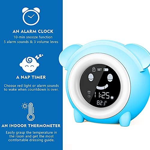 Kids Alarm Clock, Yariaii Toddlers Alarm Clock Children Sleep Trainer
