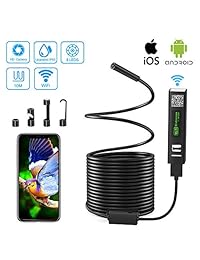 MOGLOR Cámara de inspección inalámbrica endoscopio USB de 2 MP 1200P HD Borescopio impermeable WiFi Snake cámara con luz para iPhone, Android, iOS, Samsung, iPad, Tablet