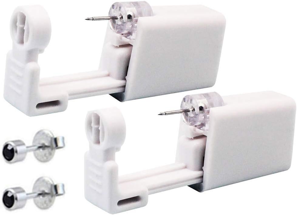 2 Pack Self Ear Piercing Gun With Earrings Ear Piercing Gun Kit Nose Piercing Gun Self Safety Ear Piercing Gun Kit Tool
