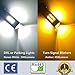ENDPAGE 3157 3155 3457 4157 White/Amber Switchback LED Bulb, 2-pack, Super Bright, 62-SMD with Projector Lens, Xenon White for Daytime Running Light/Parking Light, Yellow for Turn Signal Blinkers