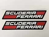 2 Scuderia Ferrari Decals by SBDdecals.com (Black Back, White Red)