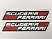 2 Scuderia Ferrari Decals by SBDdecals.com (Black Back, White Red)