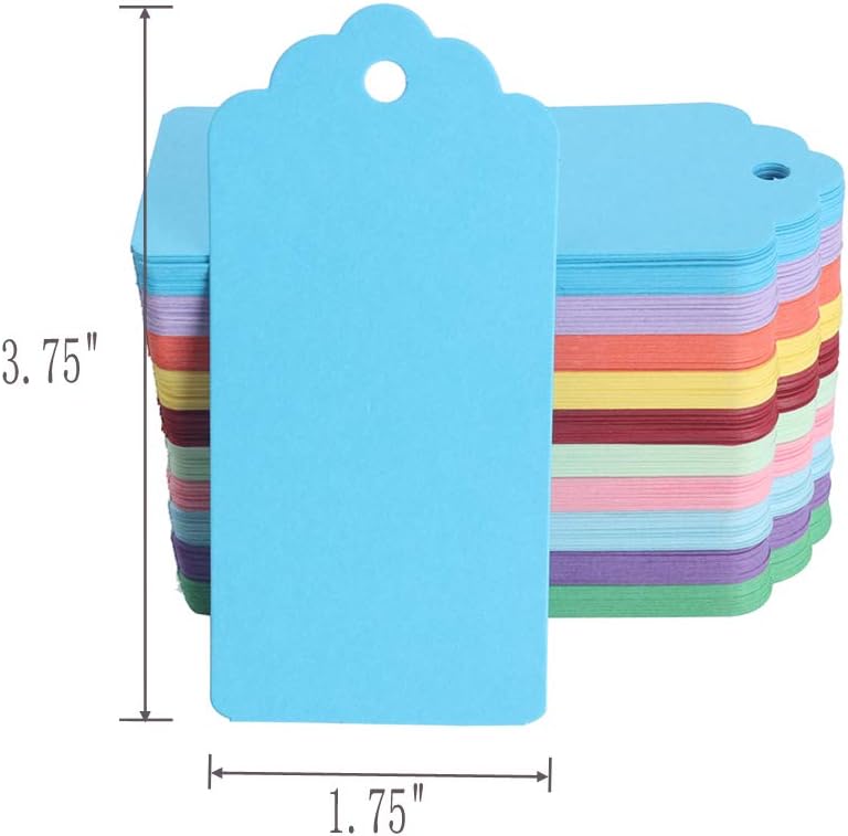 WARMBUY Color Paper Gift Tags with Natural Jute Twine, 200Pcs: Home & Kitchen