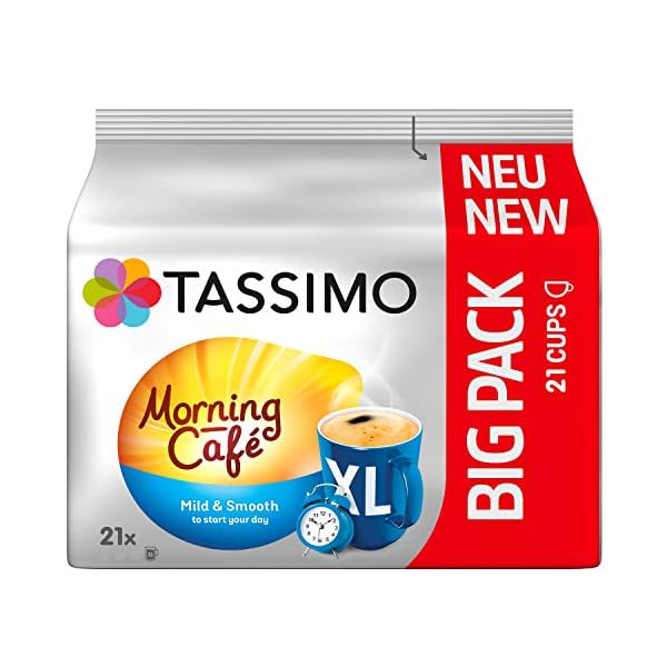 Jacobs Tassimo Kapseln Morning Café XL Mild & Smooth, 21 Kaffeekapseln, 147 g