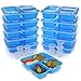 Meal Prep Containers w/Lids. 10-Pack Reusable 3 Compartment (36 oz) Microwave & Dishwasher Safe. BPA Free Plastic Bento Box Best for Food Storage, Portion Control & Weight Loss. BONUS 10 Sauce Cups!