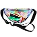 Mounchain Waist Packs By Women's Shiny Laser Holographic Waist Fanny Packs with Adjustable Waistband-Smartphone Money Coins Keys Passport Holder Transparent