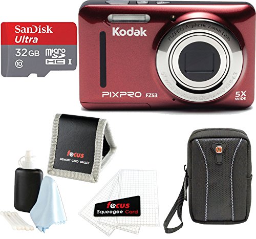 Kodak PIXPRO Friendly Zoom FZ53 (Basic Bundle, Red)