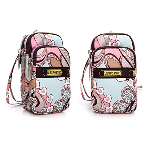 Clearance! Multifunction Cell Phone Wrist Purse Crossbody Shoulder Bag Wallet Wristlet Handbag Outdoor Sports (C)