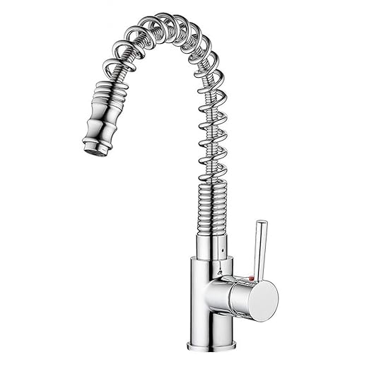 Marcus R Caveggf Küchenspülbecken Chrom Wasserhahn Schwenken & Frühling Tülle Herausziehen Wasserhähne