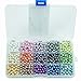 LK-CRAFTS Wholesale Luster Crystal Round Pearl Lot 1050 pcs Beads with Storage Box, 15 Colors, Size 6mm (#1).