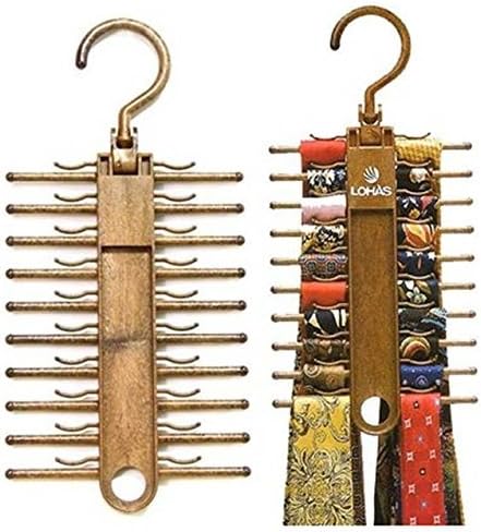 Tie Rack, Organizer, Hanger, Holder - 1 Unit - Affordable Tie Rack with Non-Slip Clips, Holds Securely up to 20 Ties (Tie Rack)
