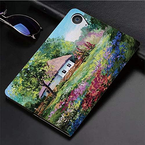 Compatible with 3D Printed iPad 9.7 Case,Small Garden with Wooden Fence Colorful Spring,Lightweight Anti-Scratch Shell Auto Sleep/Wake, Back Protector Cover iPad 9.7" 5th/6th/air/air 2