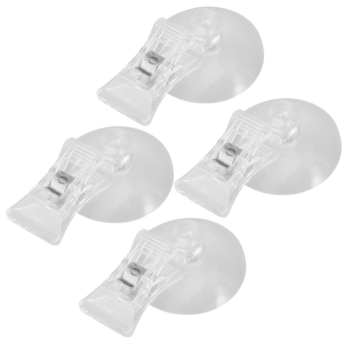 Suction Cup Clips 4 PCS Seaweed Clip- Veggie Seaweed Suction Cup Clip Clear Feed Holder Feeding Tool for Aquarium Fish Tank Accessories Aquarium Suction Cups