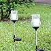 OxyLED OxyFlor SL06 Crackle Glass Glickering Candle LED Solar Garden Light, Outdoor Solar Power Light with Light Sensor, Warm White Light, 2 Pack
