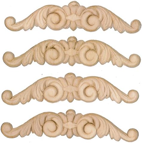 3304 Birch Embossed Woodem Applique (5 1/2" x 1 1/4" Each- 4 Pk)