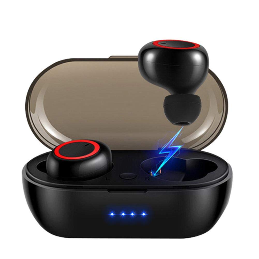 fasient1 Wireless Earphone In-ear, HiFi Bass Sound Bluetooth 5.0 Headphone Sports Earbuds with Charging Box, for Running Driving Gym, etc(Black)