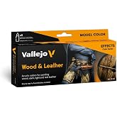 Vallejo - Model Color Effects Wood &amp; Leather Set | Modeling Acrylic Paints | 8 Bottles x 18 ml (0.60 fl.oz.)