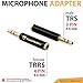 TRRS to TRS Aux Male to Female Adapter - TRRS Adapter for iPhone and Android - Microphone 3.5mm Jack Adapter - Male Female Adapter for Lavalier Lapel Microphone