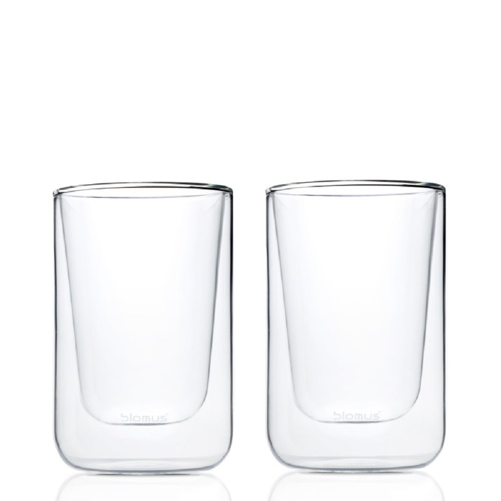 blomus NERO Insulated Cappuccino Glasses, Clear Glass
