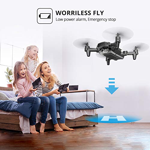 DEERC D20 Mini Drone for Kids with 720P HD FPV Camera Remote Control Toys Gifts for Boys Girls with Altitude Hold, Headless Mode, One Key Start Speed Adjustment, 3D Flips 2 Batteries, Silver