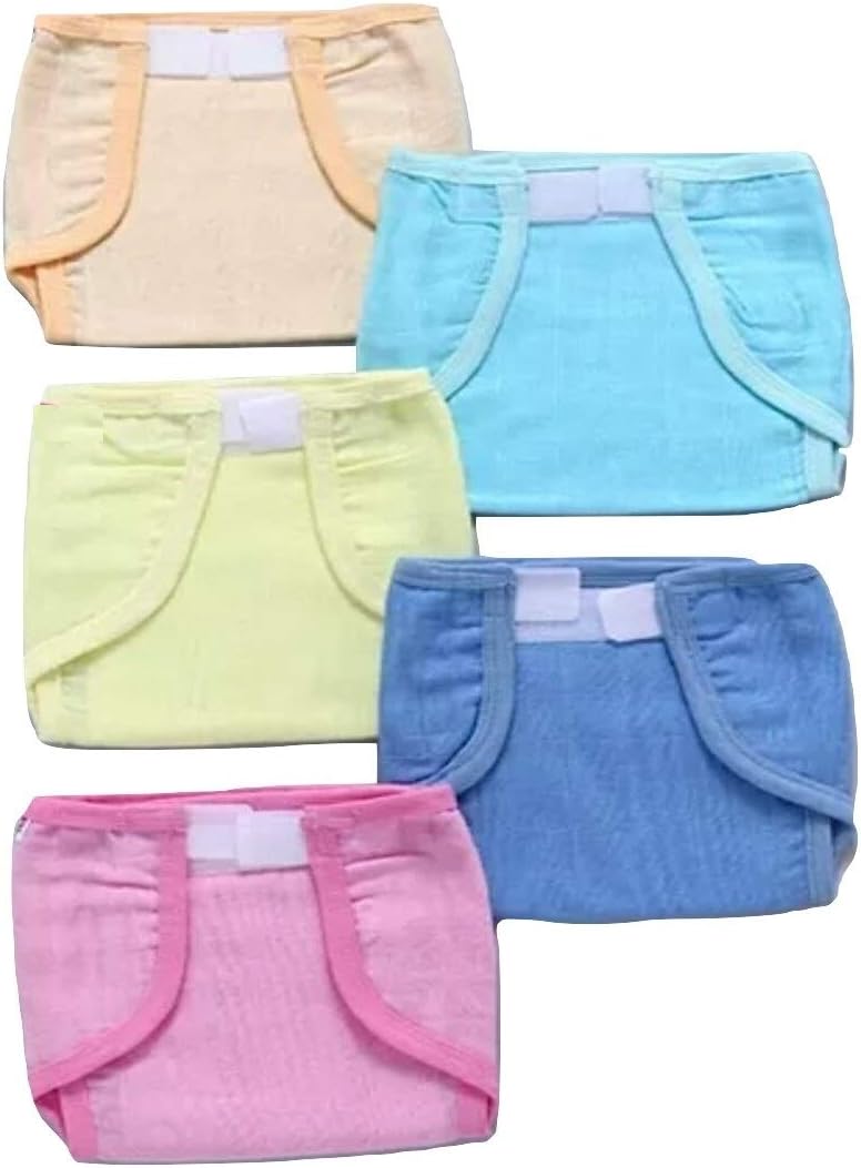 PEUBUD ® Padded Muslin Double Cotton Thick Cloth Nappy/Langot Washable and Reusable for New Born Baby - Set of 5 Pcs