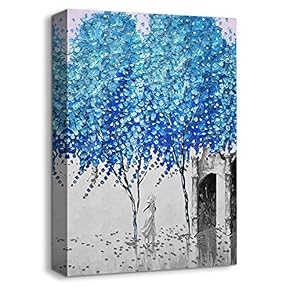 Canvas Wall Art Abstract Tree Painting Artwork for Home Prints Framed - 12x18 inches
