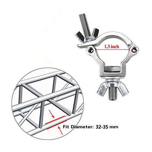 mountain ark 10 Pack Heavy Duty 165lb Aluminum Alloy Stage Lighting Clamp for Projector Par Light Spotlight Fits 32mm to 35mm (1-1/4" to 1-3/8") OD Tubing/Pipe