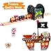 Pidoko Kids Pirate Theme Wooden Train Set - 72 Pcs - Includes Magnet Fishing Poles - Set compatible with all major brand tracks and trains