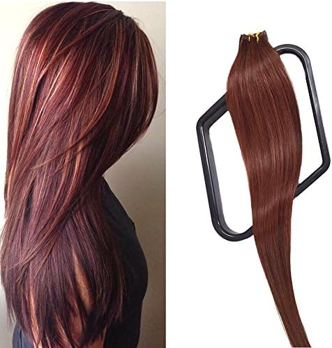 Tape In Human Hair Extensions Silky Straight Skin Weft Human Remy Hair (18 inches, 33)