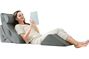 4PCS Orthopedic Bed Wedge Pillow Set, Post Surgery 45D Memory Foam for Back, Neck, and Leg Pain Relief Pleasing & Adjustable 