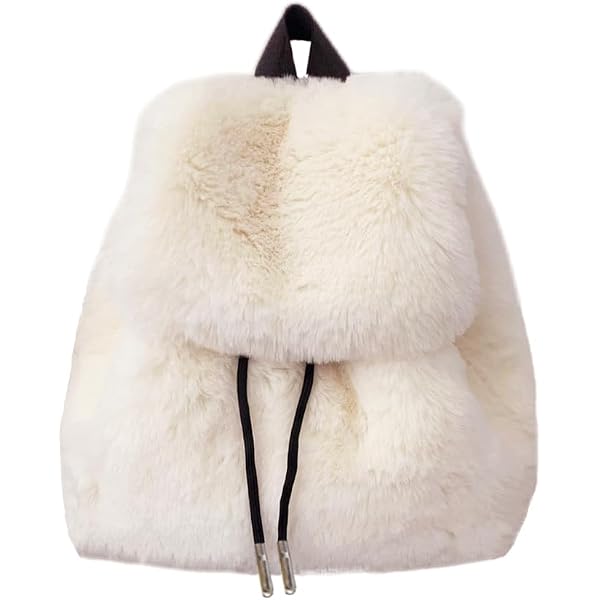 Amazon.com: YFJNV Trendy Faux Fur Backpack, Plush Fluffy  display picture 3