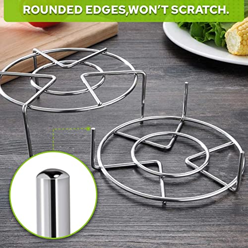 HULISEN Steam Rack, 37/8" and 15/8" Tall Trivet for Instant Pot 6 Qt