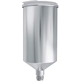 Master Elite 1000 ml Aluminum Gravity Feed Spray Paint Gun Cup | Drip-Free Plastic Push-On Lid - Cup Fits All Master Elite 44 &amp; 88 Series HVLP Spray Guns, Also Fits Several Popular Spray Gun