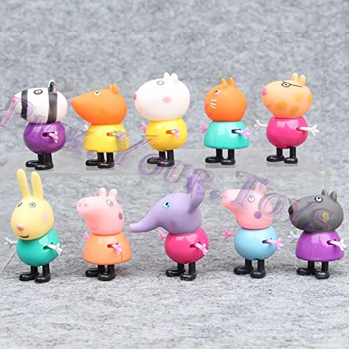 gg 10 PCS Peppa Pig Family Toys Emily Rebecca George PVC Action Figures Doll Toys