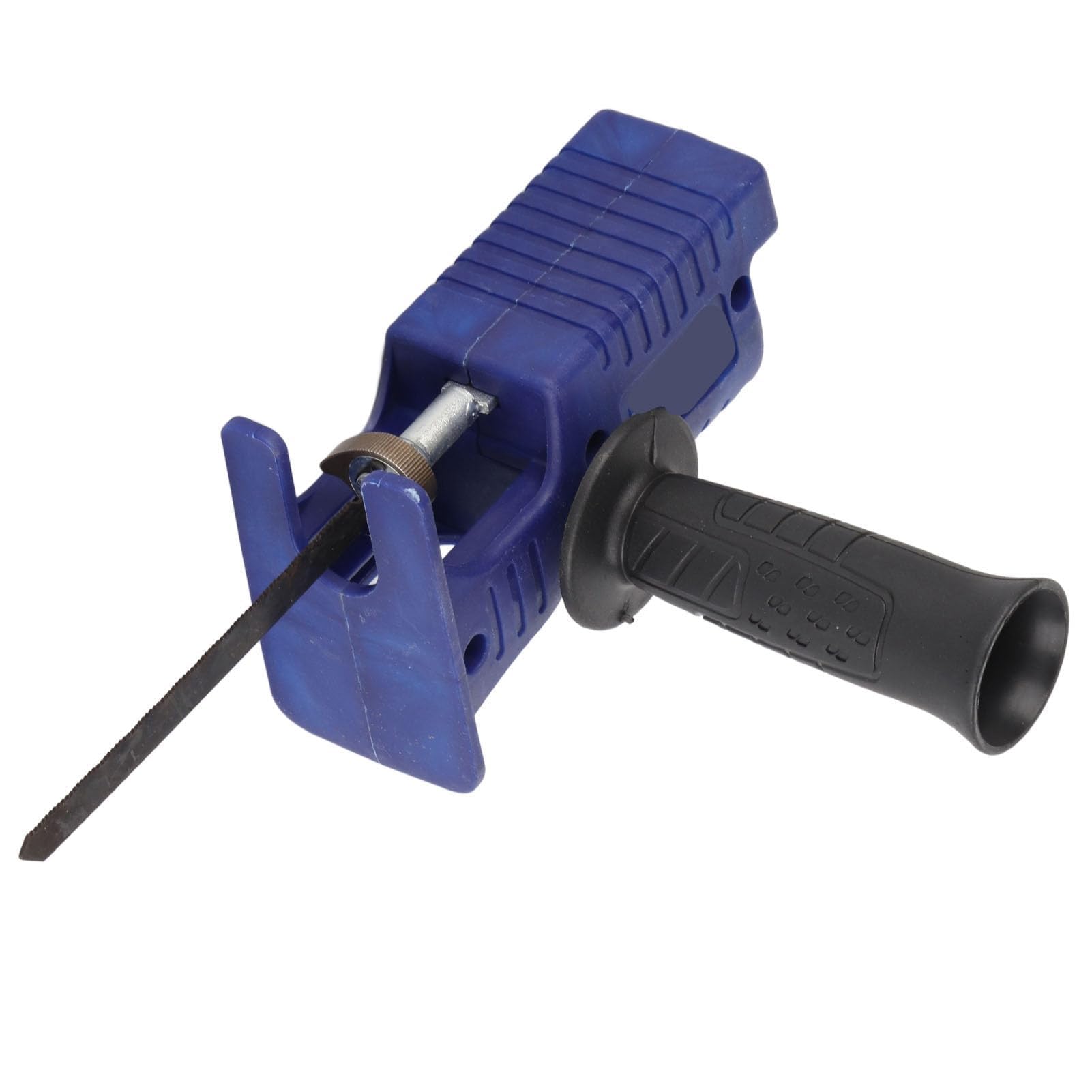 Fafeicy Portable Reciprocating Saw Adapter, Electric Drill Modified Tool, Blue, 3 Saw Blades, Wood & Metal Cutting