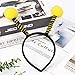 Party Headbands, FunPa 5PCS Bee Headbands Bulk Bumblebee Hair Hoop Tentacle Hair Band for Kids Women Halloween Birthday Baby Shower Gender Reveal Party Bee Day Supplies