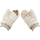 Orityle Eilova Unisex Winter Fluffy Gloves Mittens Windproof Fleece Plush Gloves with Warm Mitten Cover for Women Girls Boys
