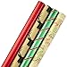 Hallmark Holiday Wrapping Paper Bundle with Cut Lines on Reverse, Merry Christmas (Pack of 4, 110 sq. ft. ttl.) (5EWR2160)
