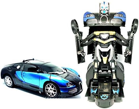 Once More Kids Plastic Multi Robot Mini Car (Blue)