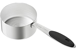 LEIFENY 1/2 Cup Dog Food Scoop, Stainless Steel Scooper for Feeding Pet, Cat, Dog, Rabbit, Bird, Long Handle, Dishwasher Safe