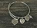 Infinity Collection Best Friends Bracelet, Not Sisters by Blood but Sisters by Heart, Adjustable Expandable Bangle, Heart and Leaf Charms, Friend Jewelry Gift