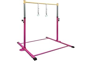 GLANT Gymnastic Kip Bar,Horizontal Bar for Kids Girls Junior,3' to 5' Adjustable Height,Home Gym Equipment,Ideal for Indoor and Home Training,1-4 Levels,300lbs Weight Capacity