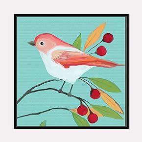 Framed Canvas Wall Art for Living Room, Bedroom Beautiful Watercolor Birds Canvas Prints for Home Decoration Ready to Hanging - 16x16 inches