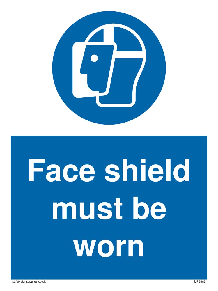 Pack of five - Face sheild must be worn Sign - 150x200mm - A5P