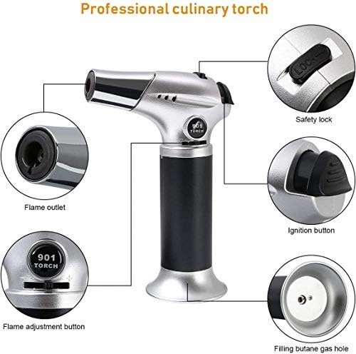 flintronic Blow Torch, Kitchen Torch, Refillable Butane Gas Torch Lighter with Safety Lock - Image 4