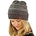 Confetti Ombre Warm Chunky Soft Stretch Knit Slouch Beanie Skull Cap Hat Dk. Gray